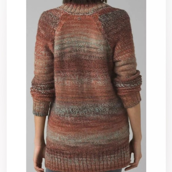 PrAna Women's Claus Orange Sundried V-Neck Ribbed Chunky Knit Sweater size M* - Picture 4 of 9